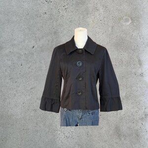 vintage black big button jacket